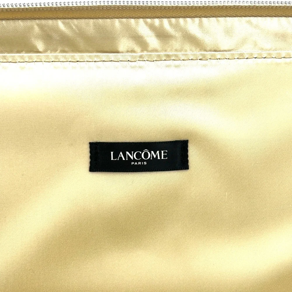 Lancome Makeup Train Case Travel Bag Gold Metallic Rose Vanity Decor Large NEW